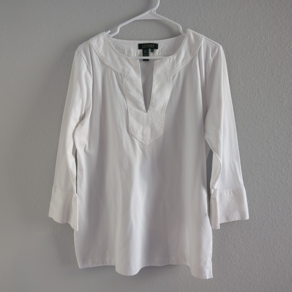 Lauren Ralph Lauren Blouse White Long-Sleeve T-shi